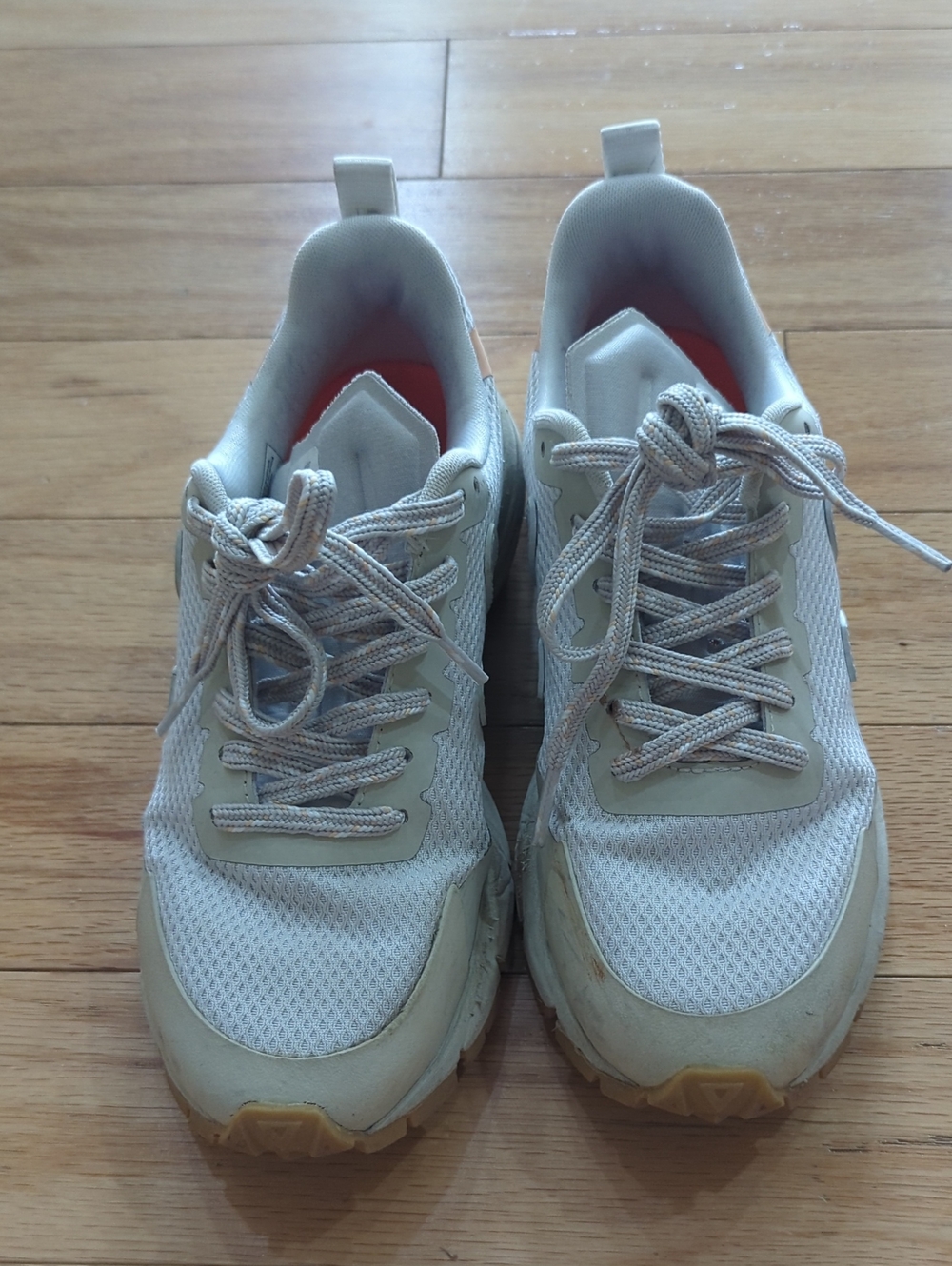 Lightweight Mesh Lace-Up Sneakers - Cream/White